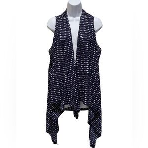 Janice Navy Blue sleeveless kimono. Size OS.